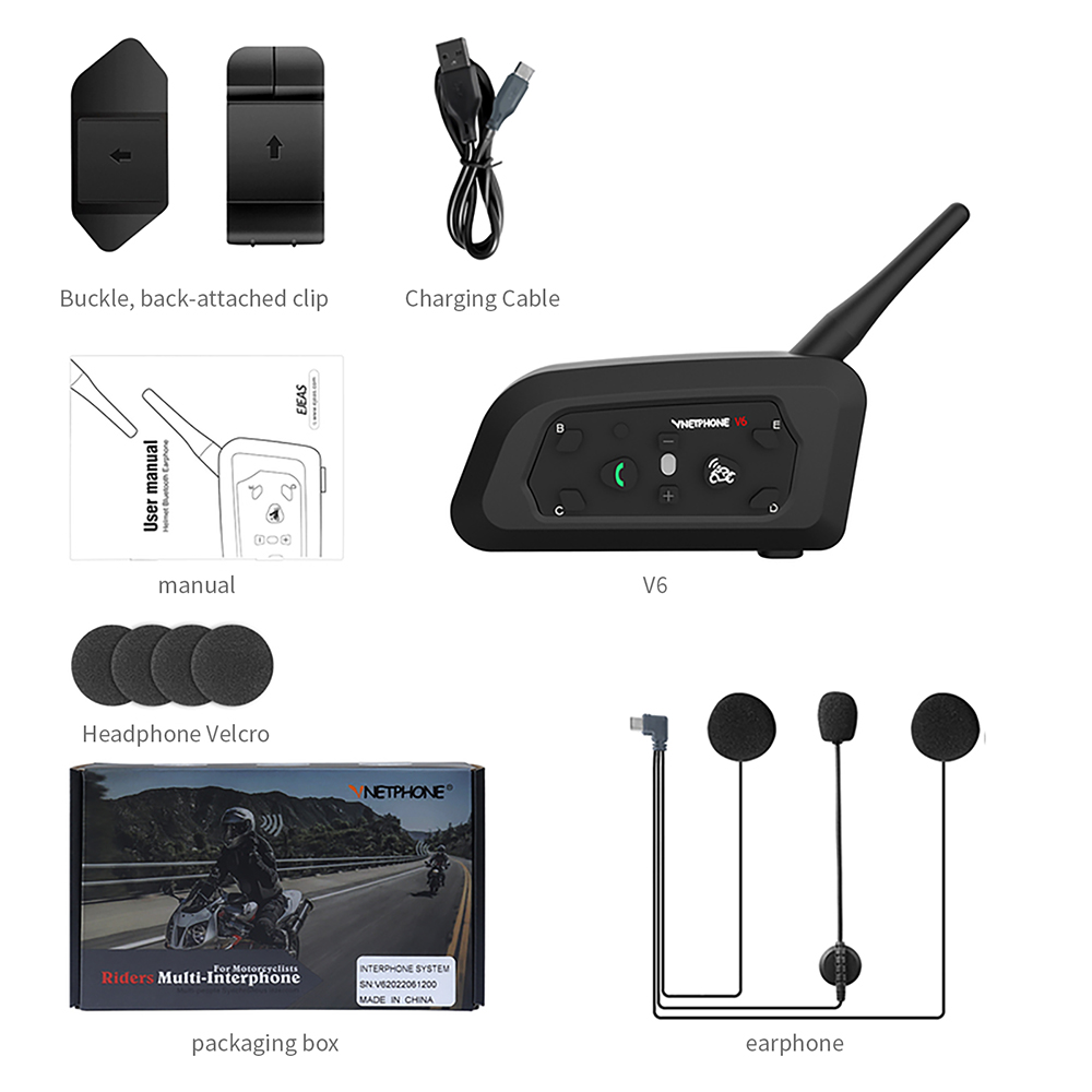 Motorcycle Helmets - NewEJEAS V6 Pro フルデュプレックス モトインターコム ヘルメット