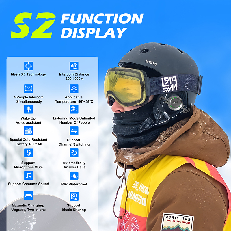 2026EJEAS 新型S2全二重防水スキーヘルメットインタ - Motorcycle Helmets のレビューと価格