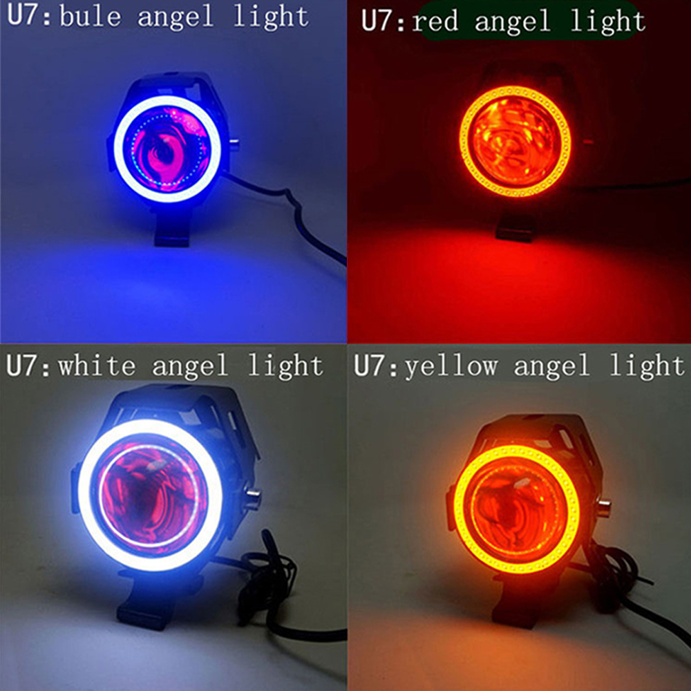 オートバイのヘッドライト補助ランプ U7 LED スポットラ - Universal Motorcycle Led Headlight Projector のレビューと価格
