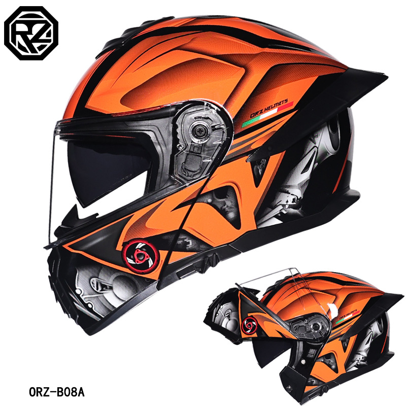 ORZ オートバイヘルメット デュアルバイザー モジュラー  - Full Face Motorcycle Helmet With Bluetooth のレビューと価格