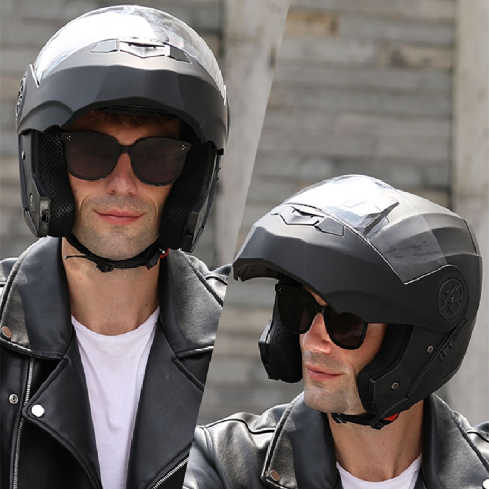 ダブルレンズ付きモジュラーモーターサイクルヘルメット,安全面 - Full Face Motorcycle Helmet With Bluetooth のレビューと価格