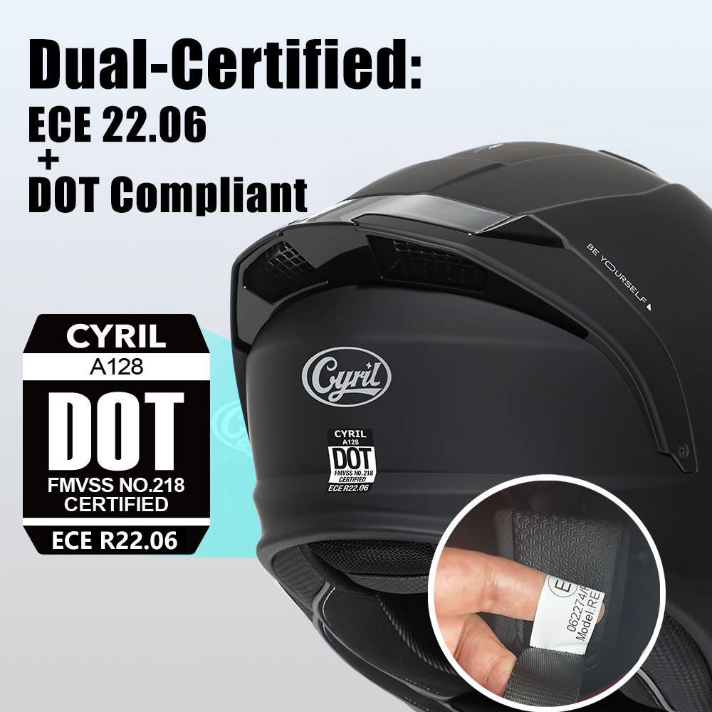 CYRIL モジュラーヘルメット オートバイ用 ECE 22 - Modular Flip Up Motorcycle Helmet Dot Approved のレビューと価格