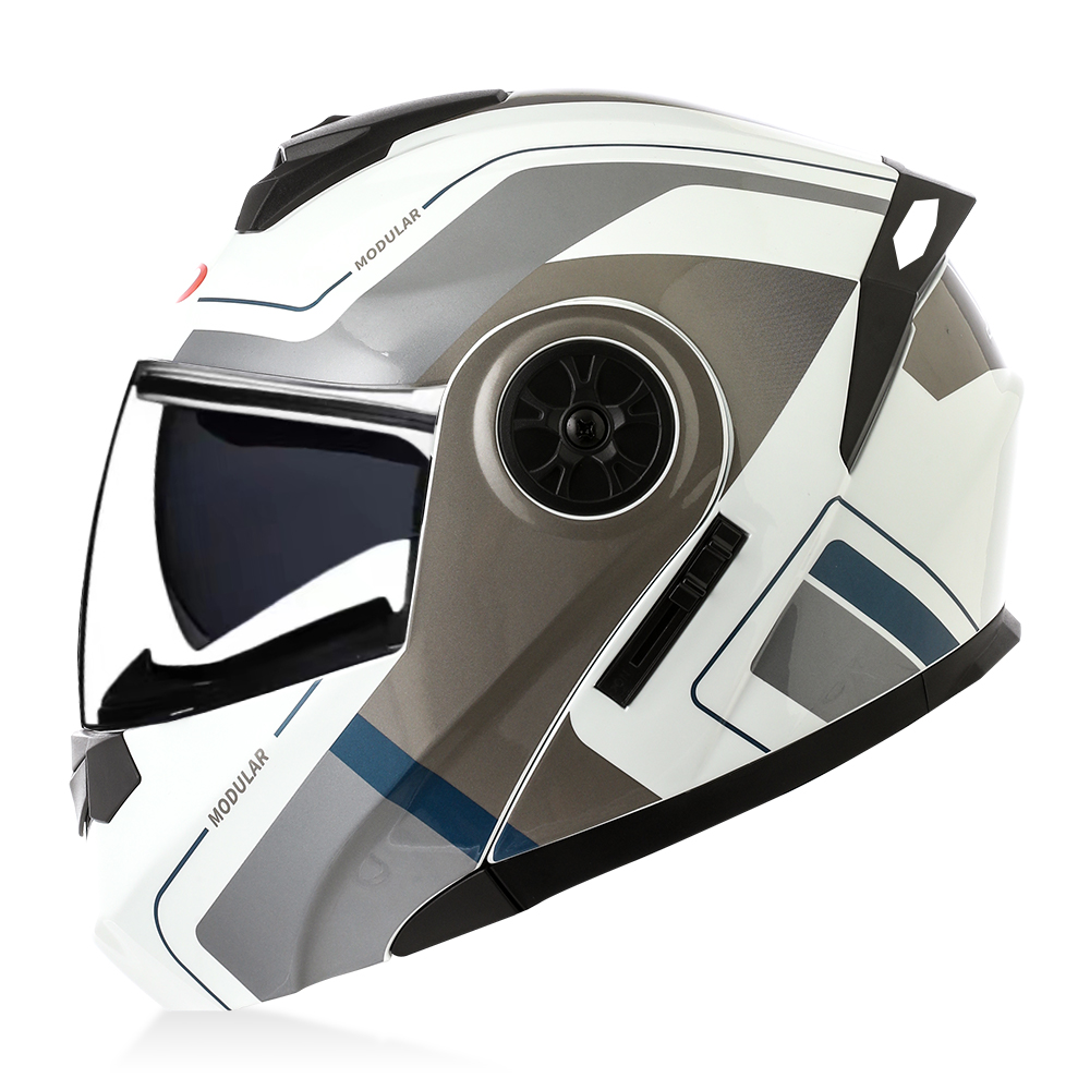 高品質モジュラーフリップアップヘルメット オートバイ用デュア - Full Face Motorcycle Helmet With Bluetooth のレビューと価格