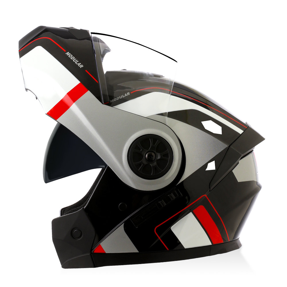 高品質モジュラーフリップアップヘルメット オートバイ用デュア - Full Face Motorcycle Helmet With Bluetooth のレビューと価格