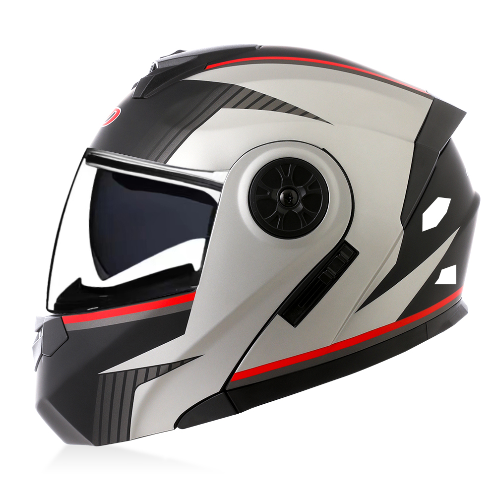 高品質モジュラーフリップアップヘルメット オートバイ用デュア - Full Face Motorcycle Helmet With Bluetooth のレビューと価格