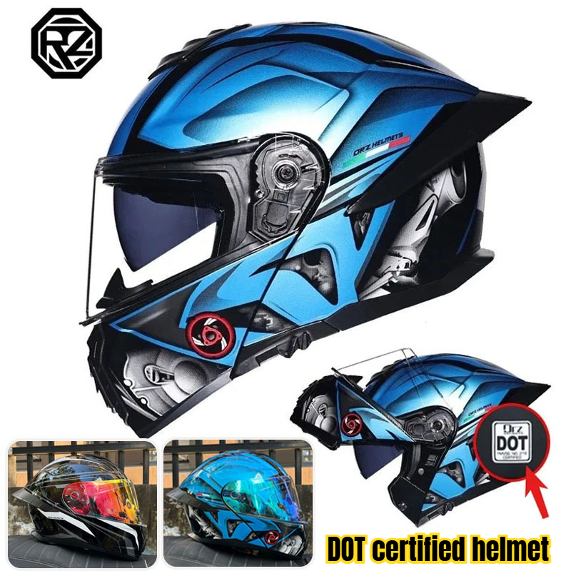 DOT認証済みヘルメット、オートバイヘルメット、デュアルバイ - Full Face Motorcycle Helmet With Bluetooth のレビューと価格
