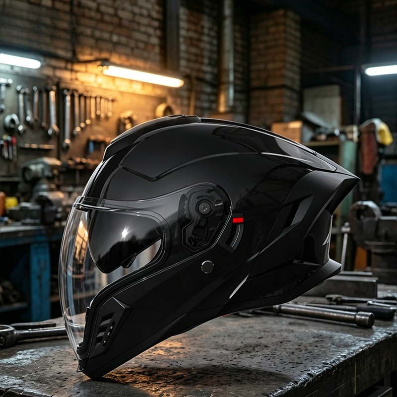オートバイヘルメット四季対応大型テールロコモーティブダブルミ - Full Face Motorcycle Helmet With Bluetooth のレビューと価格